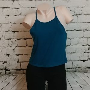 Express Women's Large Blue Crop Top